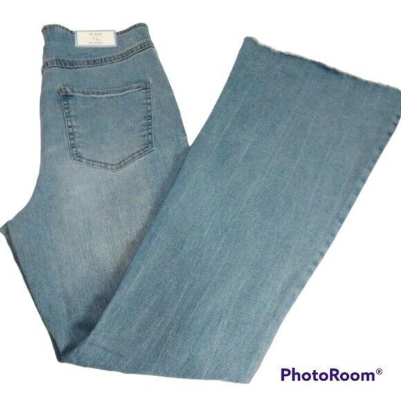 #10  Tinseltown 11/30 Junior Hi-Rise Flare  Denim Blue Jean's distressed pull on - Picture 1 of 7